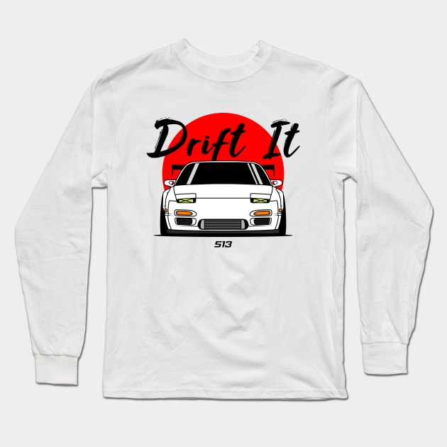 White S13 Front Long Sleeve T-Shirt by GoldenTuners